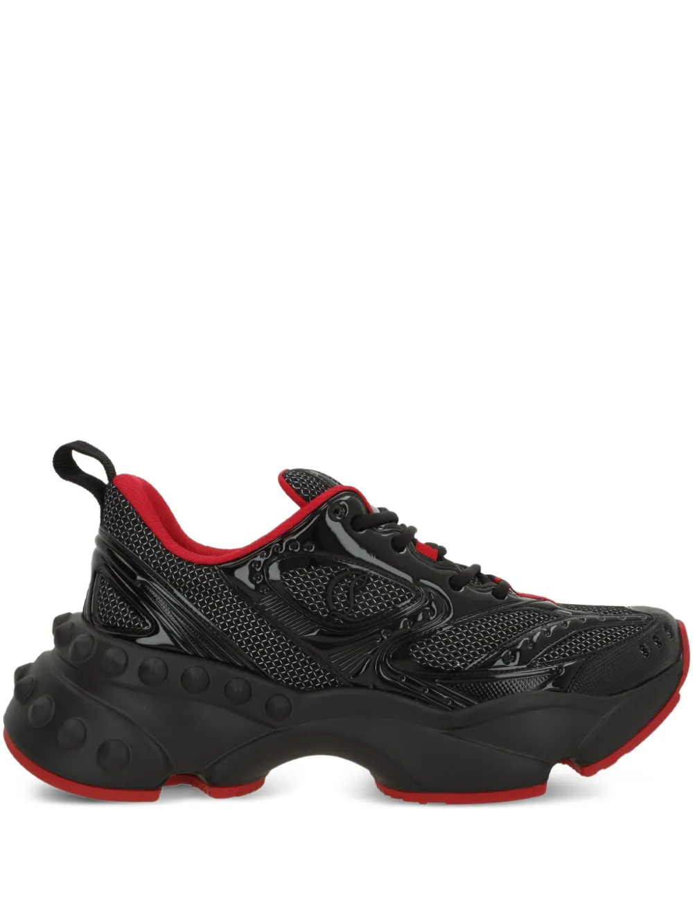 panelled lace-up sneakers